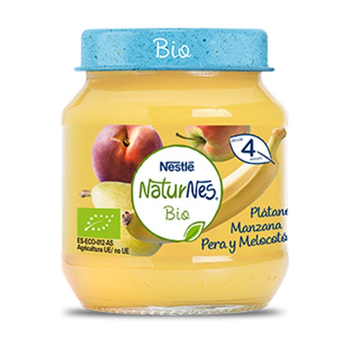 NestlNaturnesBIOPurFrutaPltano,Manzana,PerayMelocotn4m+ (Nestl)