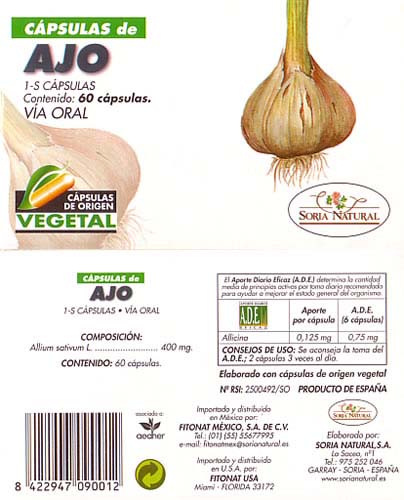 CAPSULAS AJO 1 S (Soria Natural)